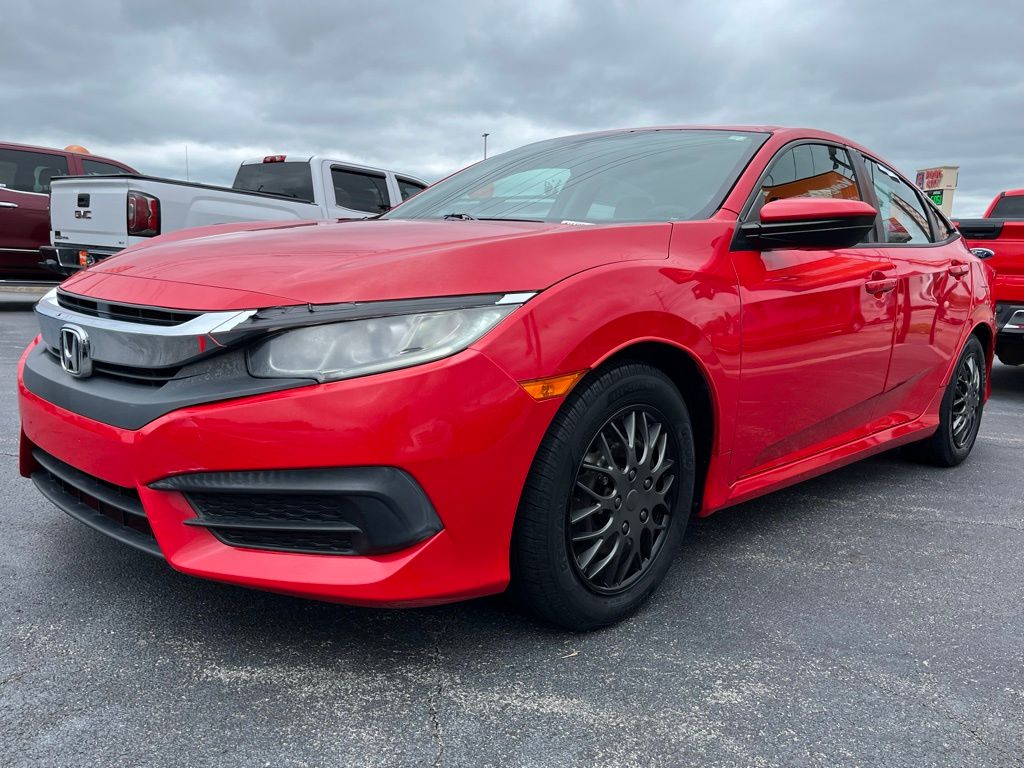 Red 2017 Honda Civic LX Sedan Front-Wheel Drive Continuously Variable Transmission