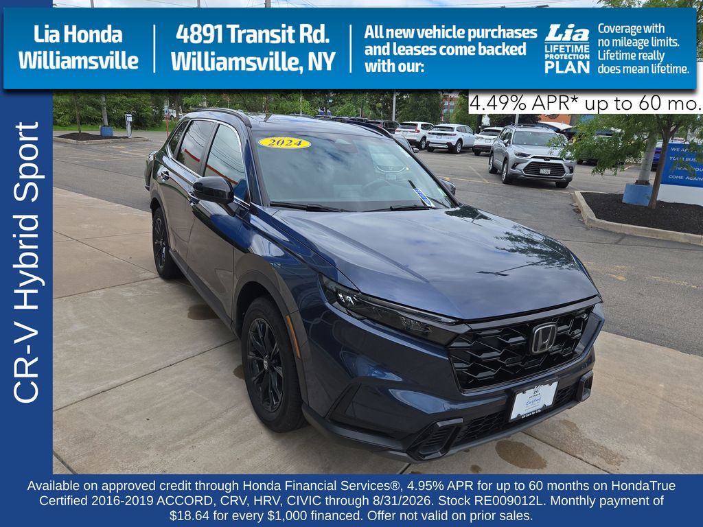 Canyon River Blue Metallic 2024 Honda CR-V Hybrid SUV / Crossover All-Wheel Drive Continuously Variable Transmission
