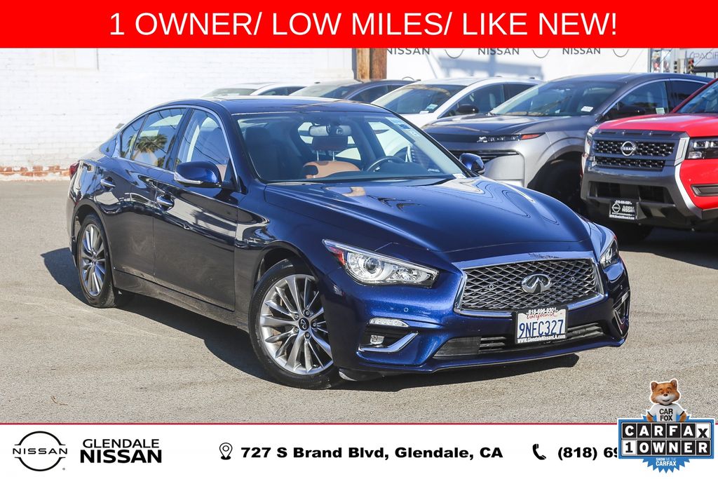 Grand Blue 2024 INFINITI Q50 Luxe RWD Sedan Rear-Wheel Drive 7-Speed Automatic Overdrive