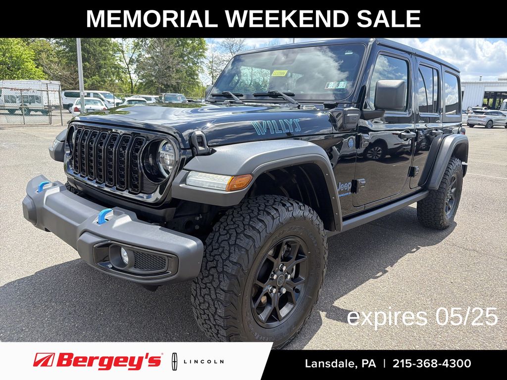 Black Clearcoat 2024 Jeep Wrangler 4xe Willys 4WD SUV / Crossover Four-Wheel Drive 8-Speed Automatic
