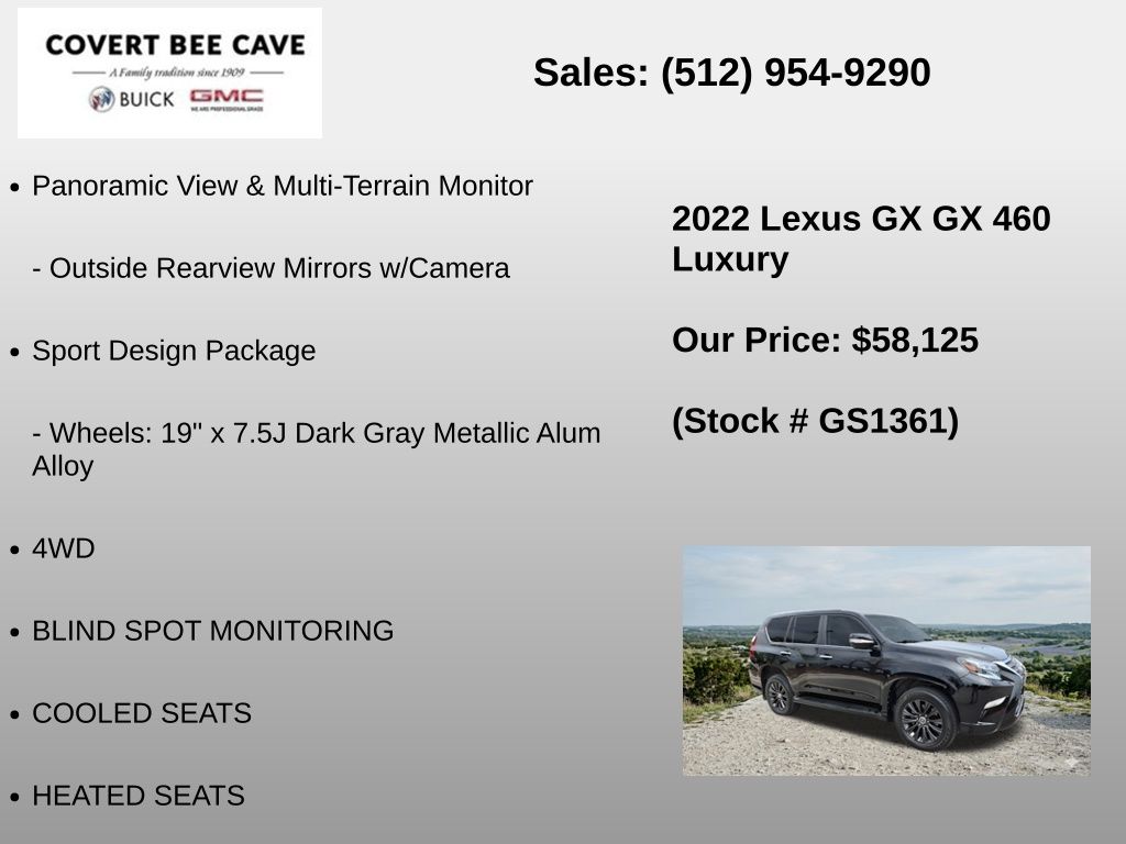 Used Car 2022 Lexus Gx  460 Luxury For Sale Under $60,000 In Austin, Texas