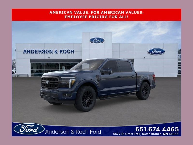 Blue Metallic 2026 Ford F-150 Lariat SuperCrew 4WD Pickup Truck Four-Wheel Drive Automatic