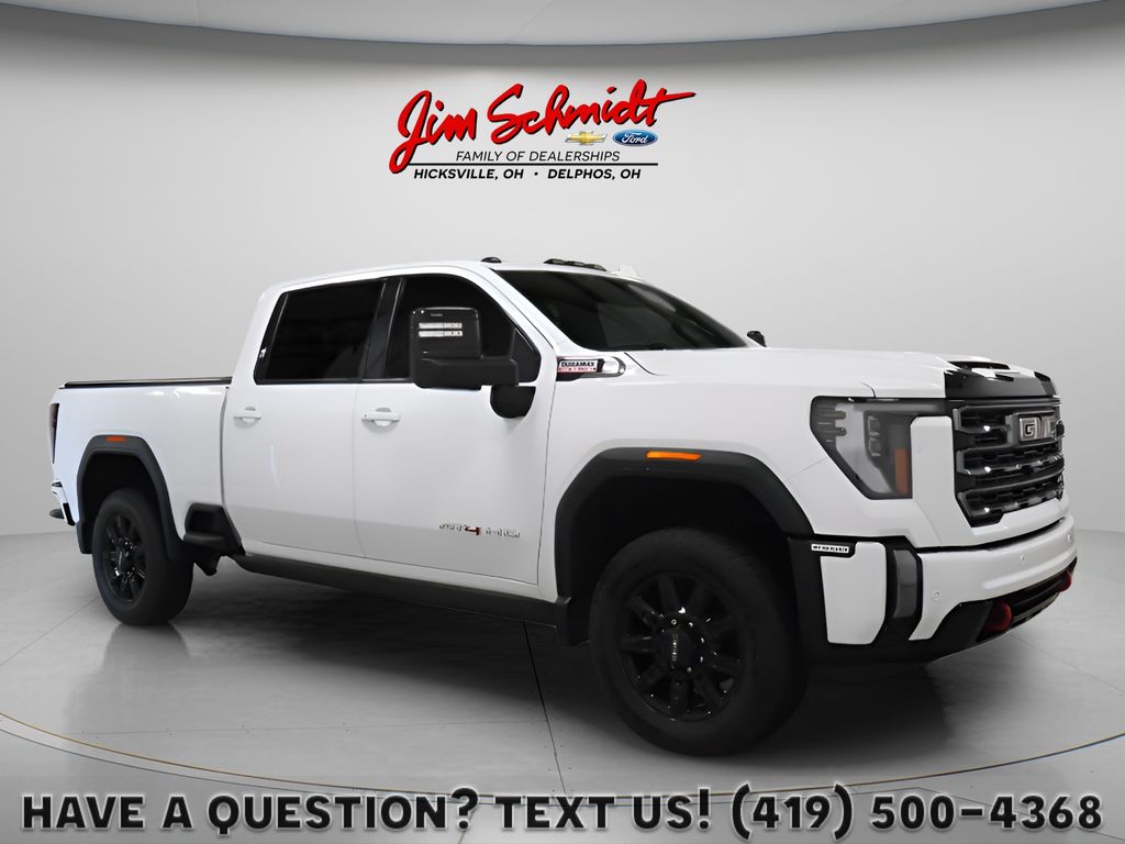 Summit White 2024 GMC Sierra 2500HD AT4 Crew Cab 4WD Pickup Truck Four-Wheel Drive Automatic