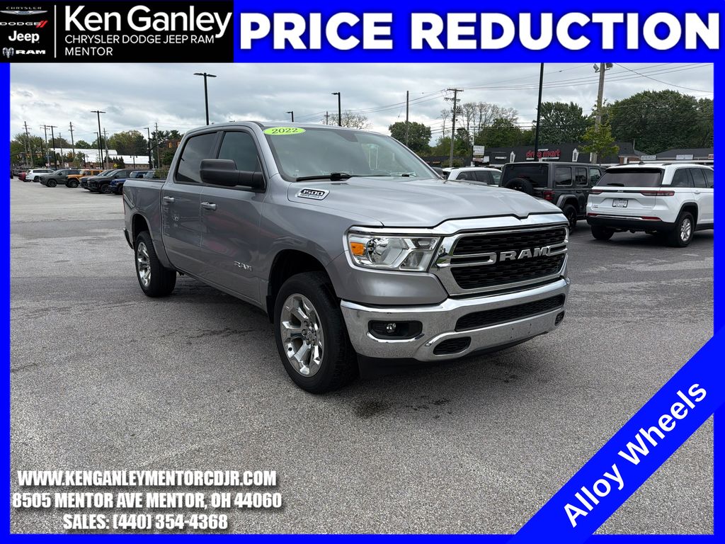 Billet Silver Metallic Clearcoat 2022 RAM 1500 Pickup Truck Four-Wheel Drive 8-Speed Automatic