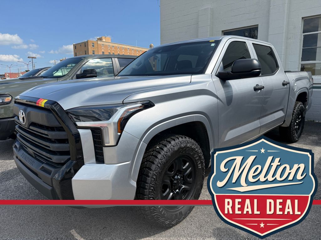 Celestial Silver Metallic 2023 Toyota Tundra SR CrewMax Cab 4WD Pickup Truck Four-Wheel Drive Automatic
