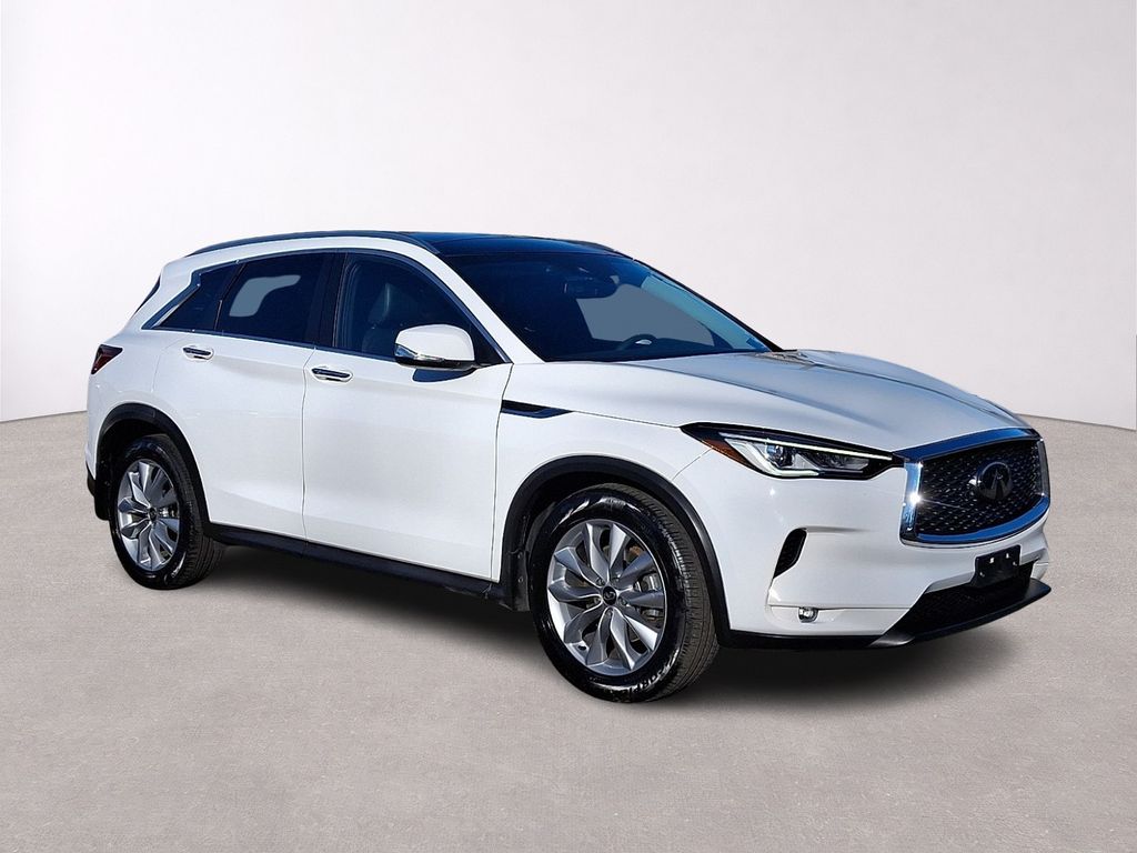 Lunar White 2022 INFINITI QX50 Luxe AWD SUV / Crossover All-Wheel Drive Continuously Variable Transmission