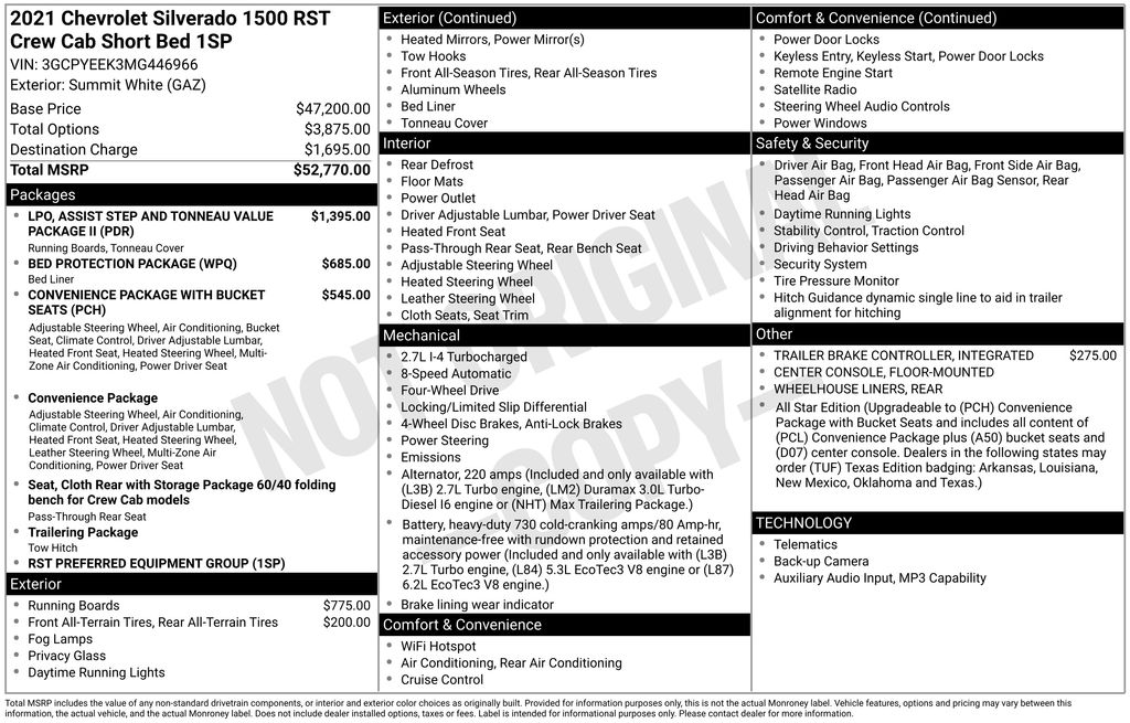 2021 Chevrolet Silverado 1500 RST White at Luther Ford