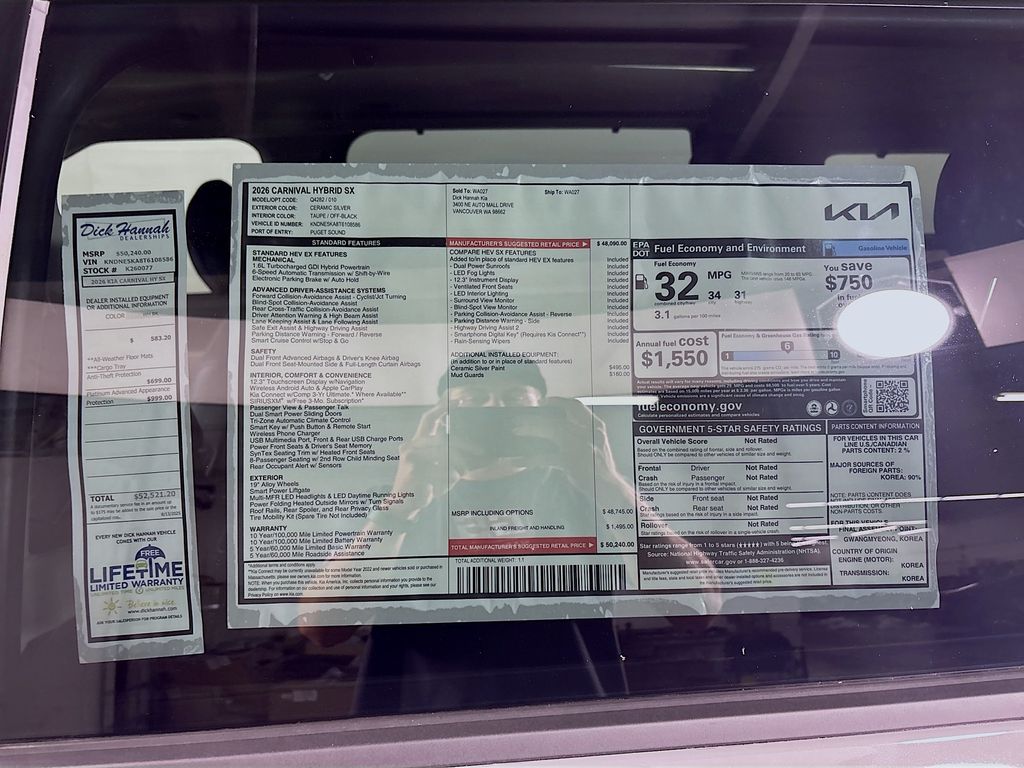 2026 Kia Carnival Hybrid SX