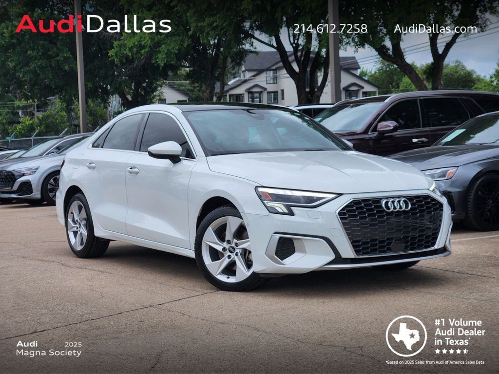Glacier White Metallic 2023 Audi A3 40 TFSI Premium FWD Sedan Front-Wheel Drive 7-Speed Automatic