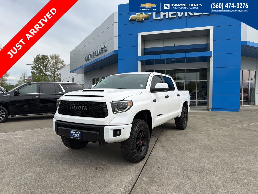Super White 2021 Toyota Tundra TRD Pro CrewMax 4WD Pickup Truck Four-Wheel Drive 6-Speed Automatic