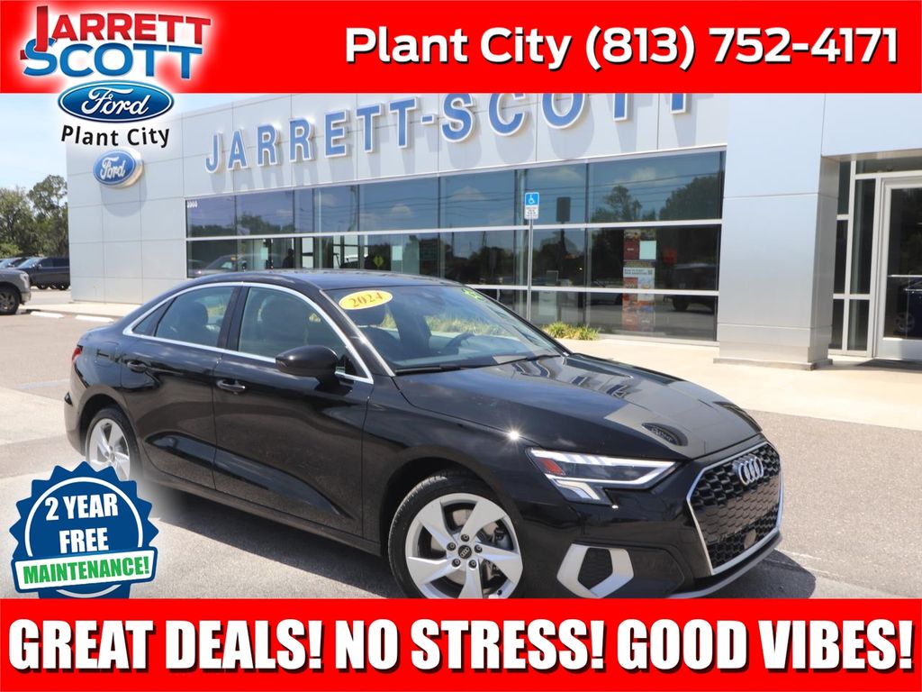 Blue 2024 Audi A3 Sedan Front-Wheel Drive 7-Speed Automatic