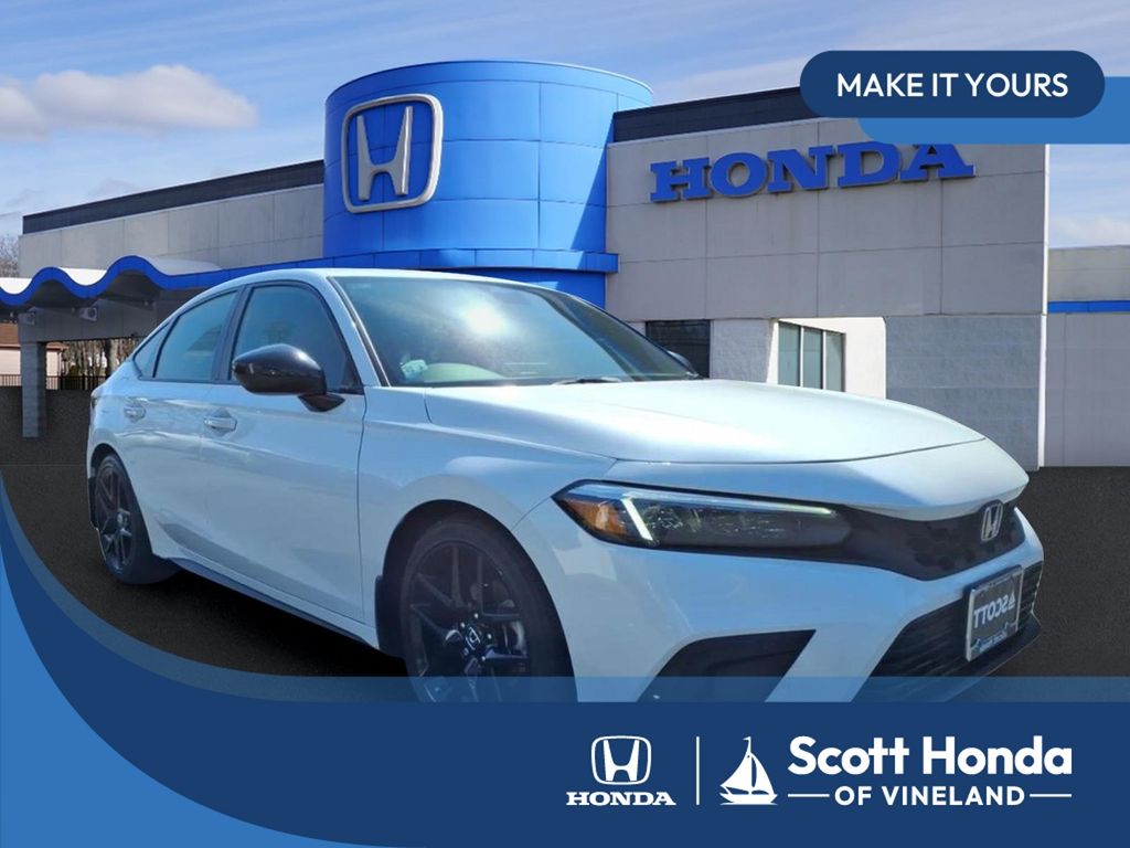 Platinum White Pearl 2023 Honda Civic Hatchback Sport FWD Hatchback Front-Wheel Drive Continuously Variable Transmission