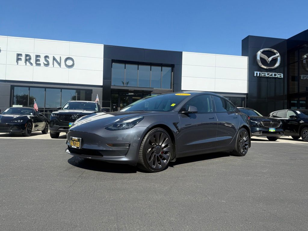 Gray 2023 Tesla Model 3 Performance AWD Sedan All-Wheel Drive 1-Speed Automatic