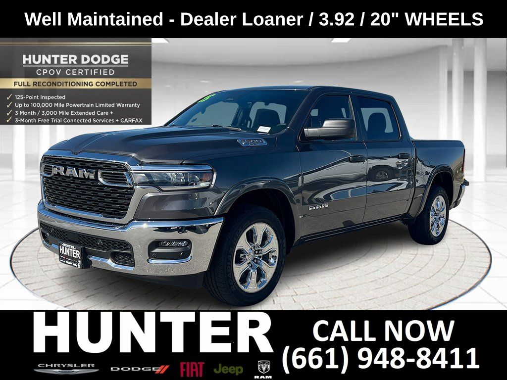 Gray (Granite Crystal Metallic Clearcoat) 2025 RAM 1500 Big Horn Crew Cab 4WD Pickup Truck Four-Wheel Drive 8-Speed Automatic
