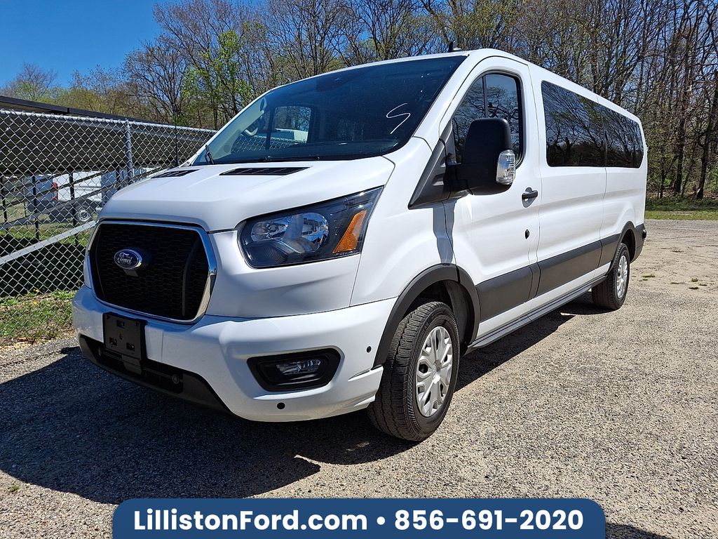 Oxford White 2024 Ford Transit Passenger 350 XLT Low Roof LB RWD Van Rear-Wheel Drive