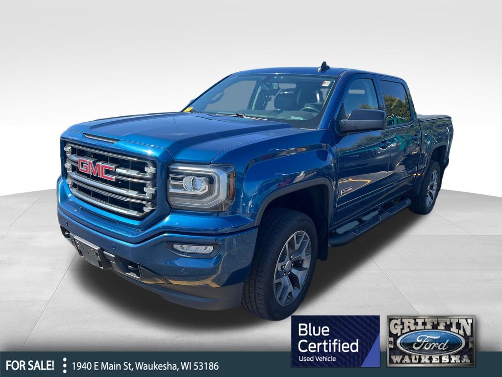 Stone Blue Metallic 2018 GMC Sierra 1500 SLT Crew Cab 4WD Pickup Truck Four-Wheel Drive 8-Speed Automatic Overdrive