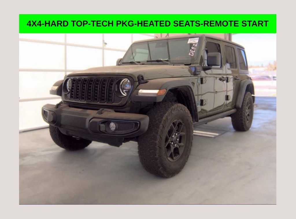 Sarge Green Clearcoat 2024 Jeep Wrangler 4xe SUV / Crossover Four-Wheel Drive 8-Speed Automatic
