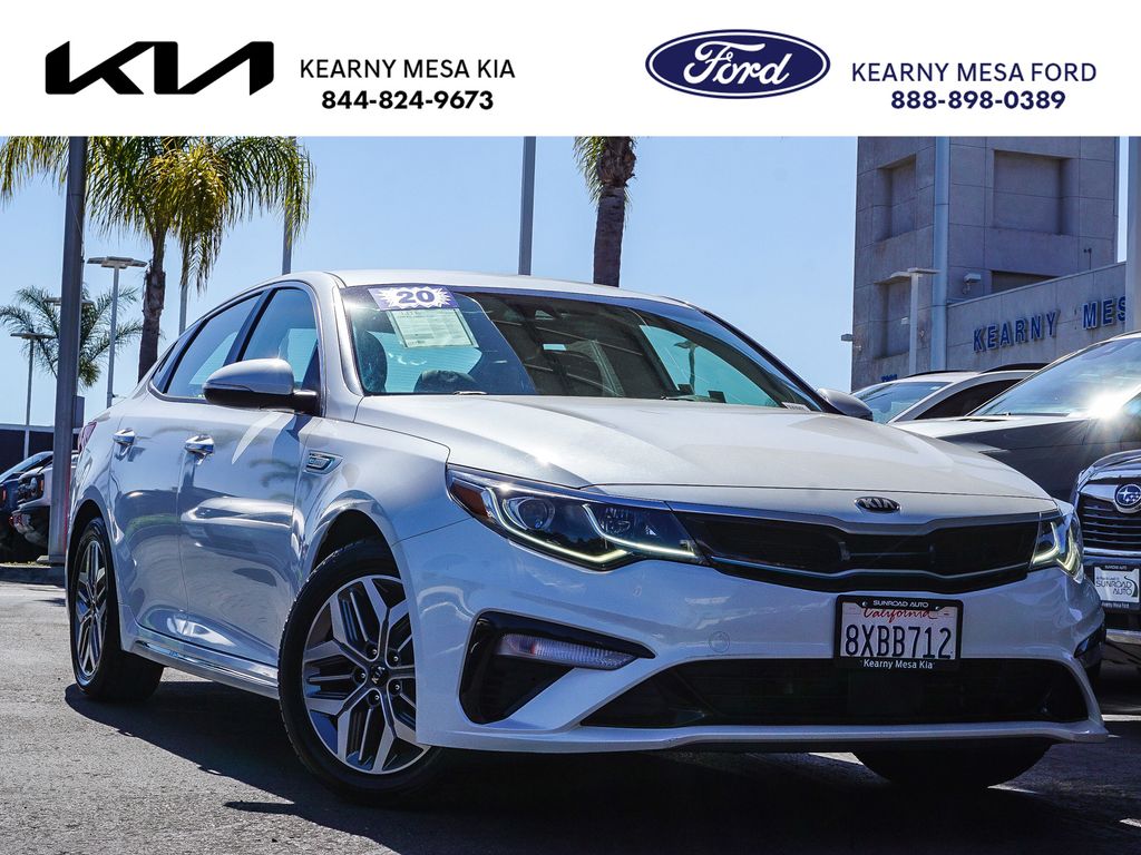Snow White Pearl 2020 Kia Optima Hybrid Plug-In Sedan Front-Wheel Drive 6-Speed Automatic