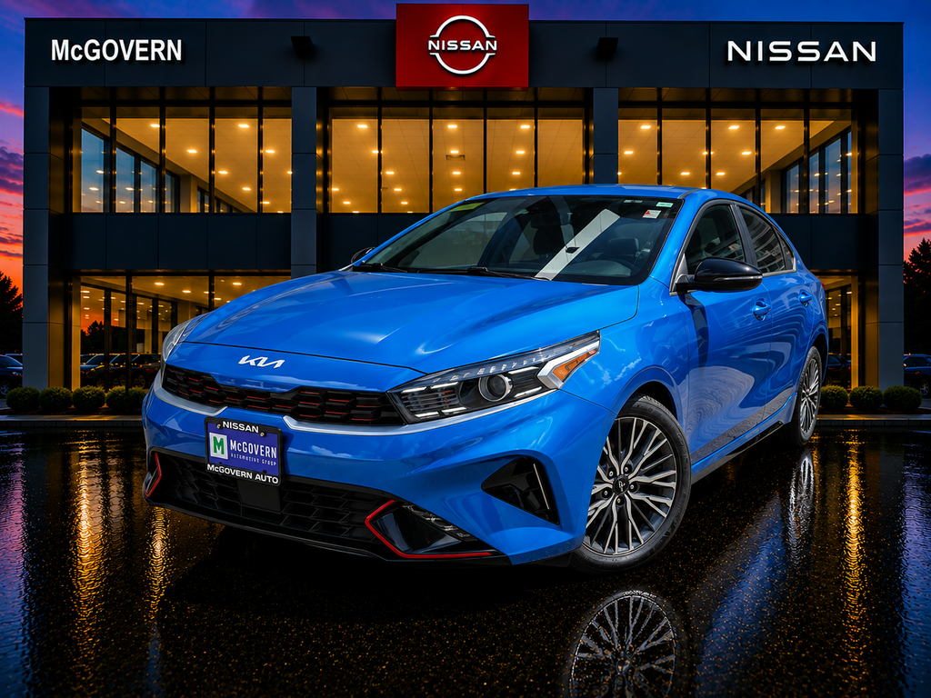 Sporty Blue 2023 Kia Forte Sedan Front-Wheel Drive Continuously Variable Transmission