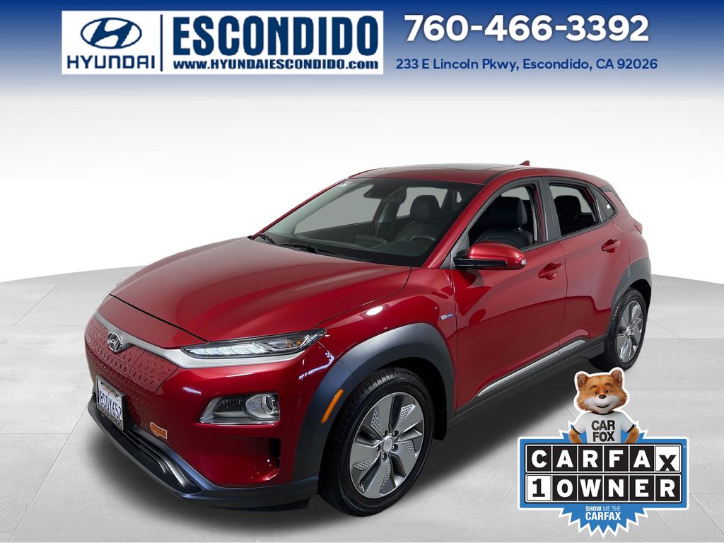 Pulse Red w/Black Roof 2020 Hyundai Kona Electric SUV / Crossover Front-Wheel Drive 1-Speed Automatic
