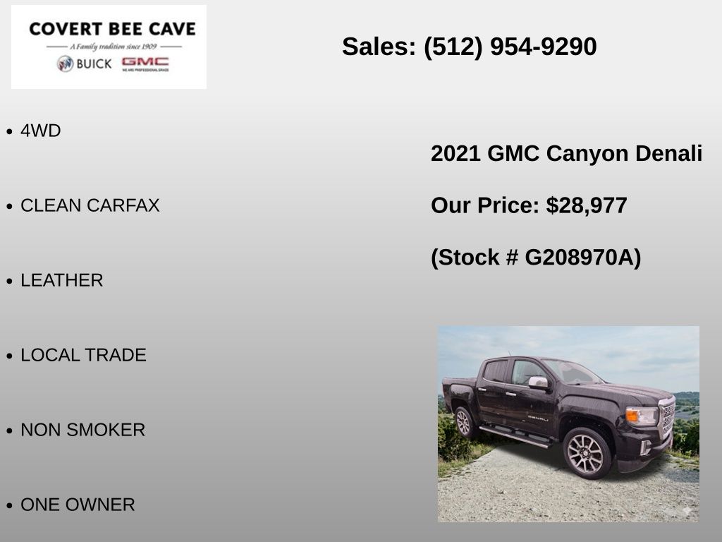 Used Car 2021 Gmc Canyon  Denali For Sale Under $30,000 In Austin, Texas