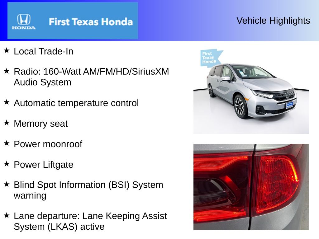Used Car 2025 Honda Odyssey  Ex-l For Sale Under $40,000 In Austin, Texas
