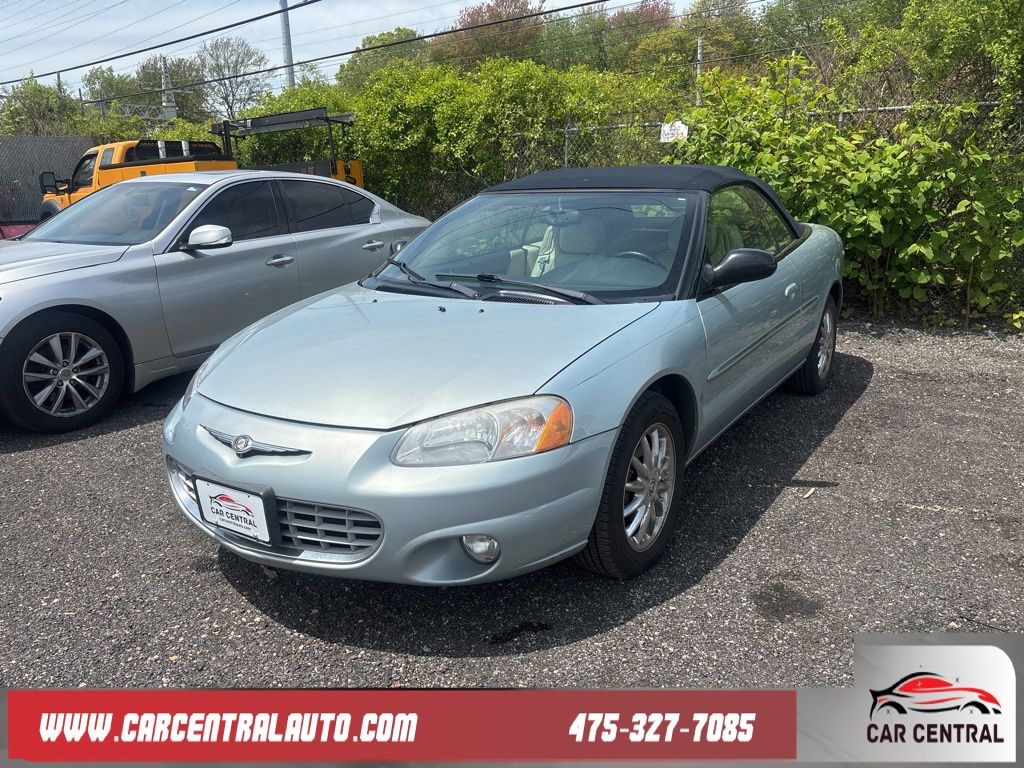 Blue 2002 Chrysler Sebring Limited Convertible FWD Convertible Front-Wheel Drive 4-Speed Automatic