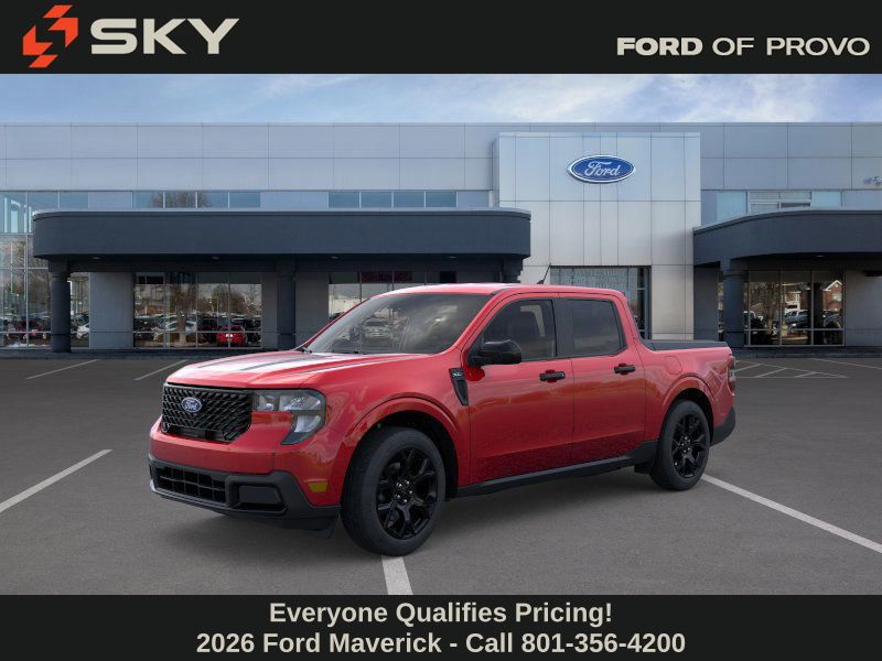 Ruby Red Metallic Tinted Clearcoat 2026 Ford Maverick XLT SuperCrew AWD Pickup Truck All-Wheel Drive Continuously Variable Transmission