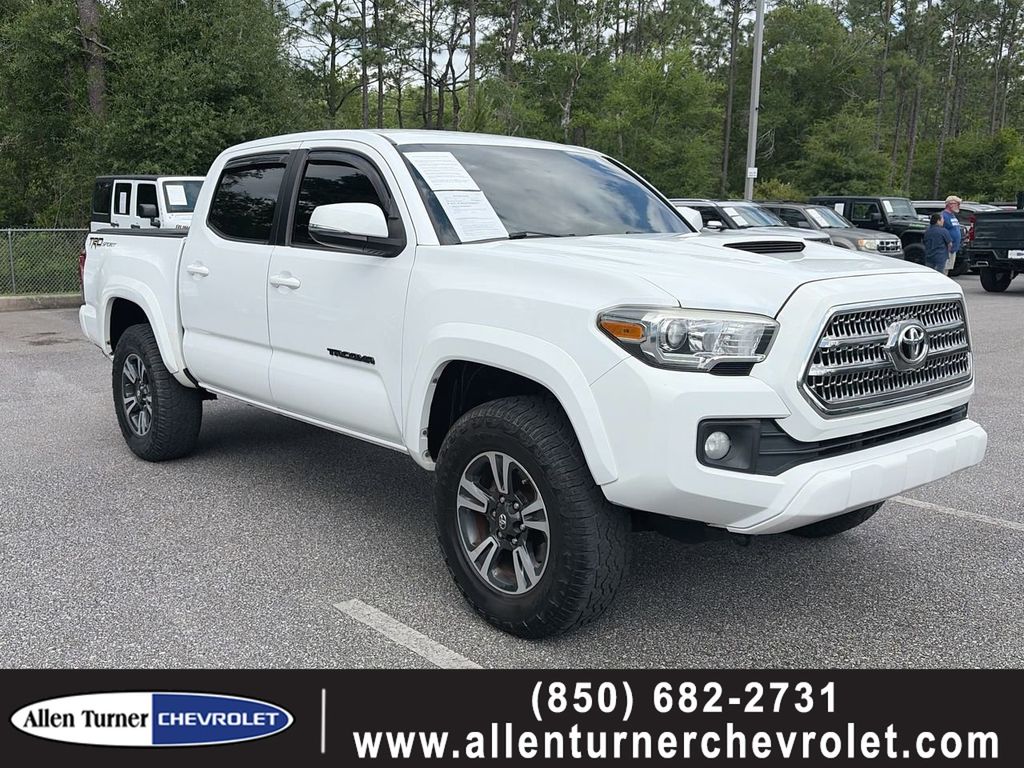 Super White 2016 Toyota Tacoma Double Cab V6 TRD Sport Pickup Truck 4X2 6-Speed Automatic