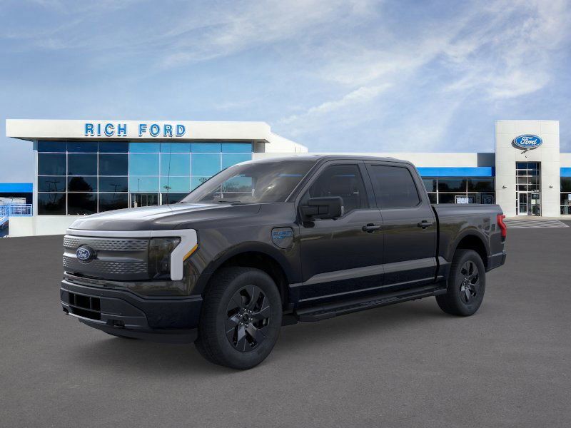 Agate Black Metallic 2025 Ford F-150 Lightning Pickup Truck All-Wheel Drive Automatic