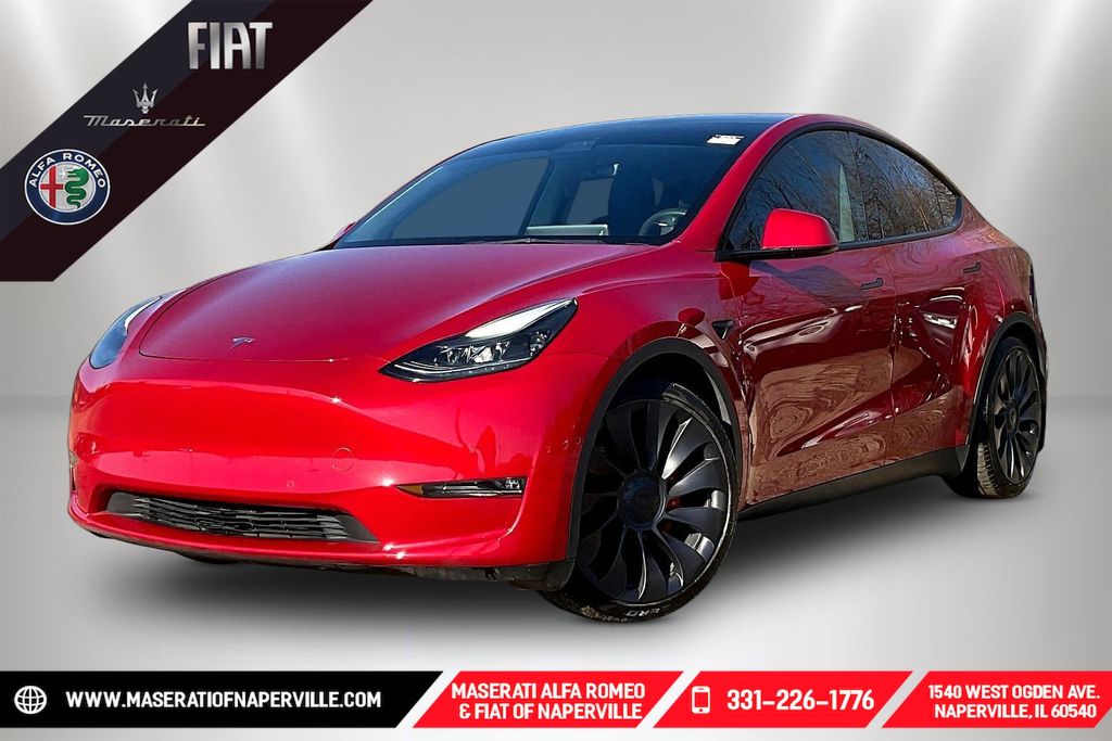 Red Multi-Coat 2021 Tesla Model Y Performance AWD SUV / Crossover All-Wheel Drive 1-Speed Automatic