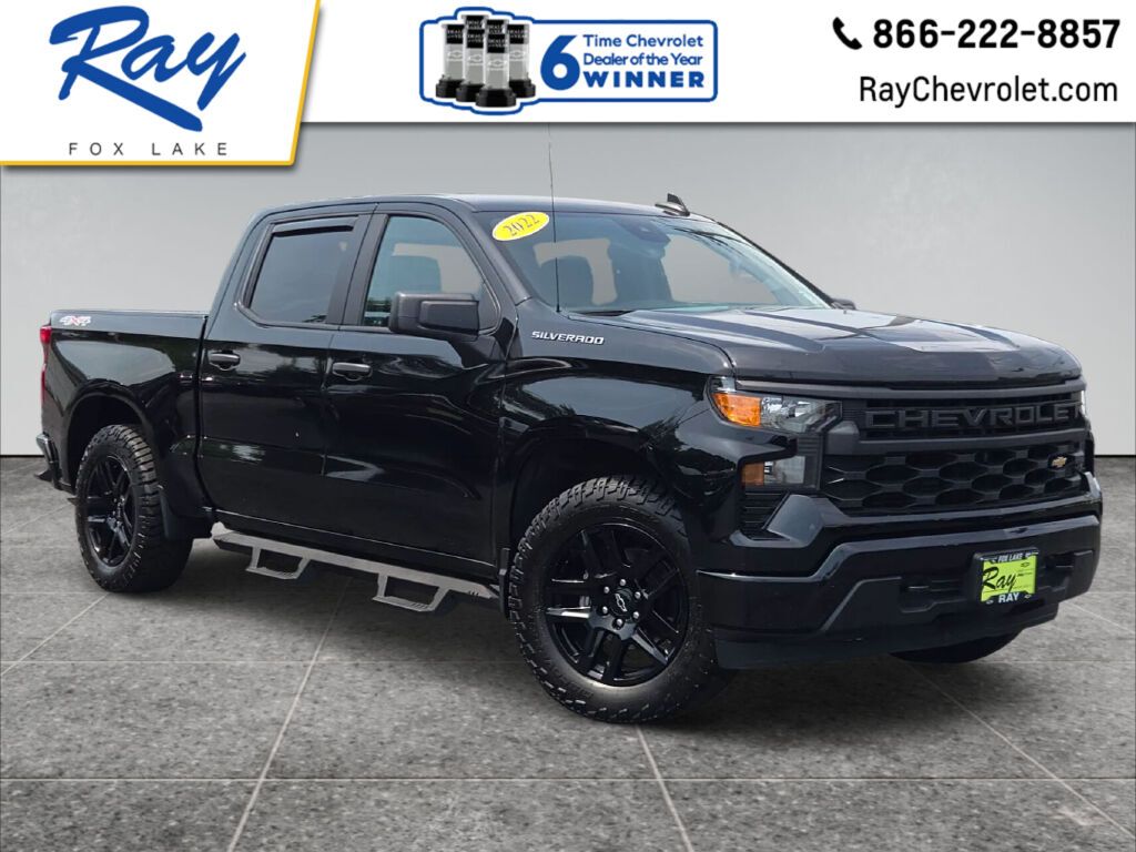 Black 2022 Chevrolet Silverado 1500 Pickup Truck Four-Wheel Drive 8-Speed Automatic