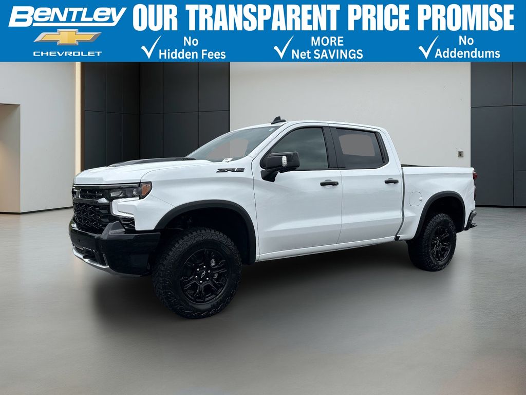 Summit White 2026 Chevrolet Silverado 1500 ZR2 Crew Cab 4WD Pickup Truck Four-Wheel Drive Automatic