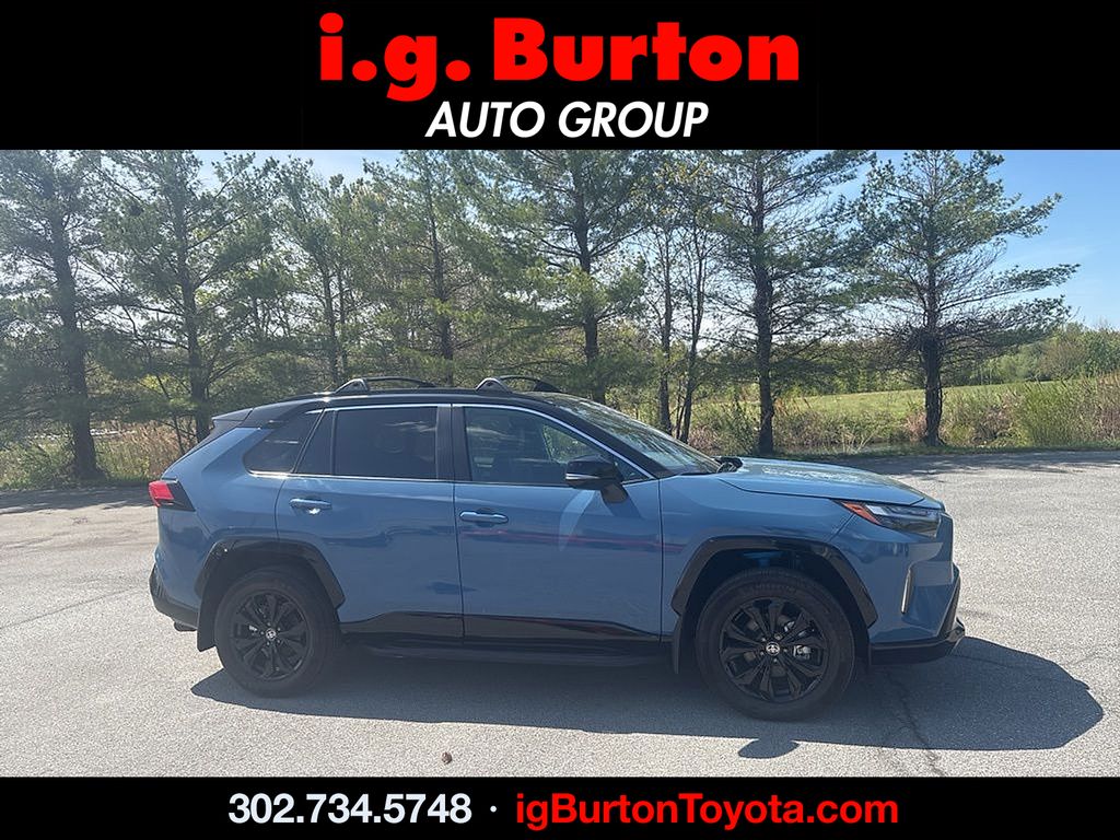 Cavalry Blue/Midnight Black Metallic 2024 Toyota RAV4 Hybrid XSE AWD SUV / Crossover All-Wheel Drive Continuously Variable Transmission