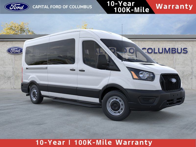 Oxford White 2026 Ford Transit Passenger 350 XL Medium Roof LB RWD Van Rear-Wheel Drive