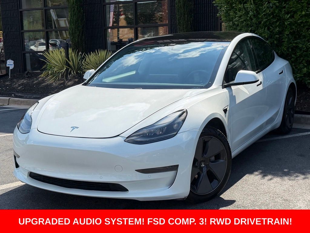 White 2021 Tesla Model 3 Sedan Rear-Wheel Drive 1-Speed Automatic
