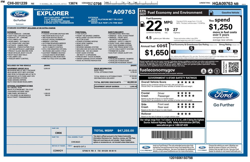 Certified Used 2017 White Ford Limited image 5