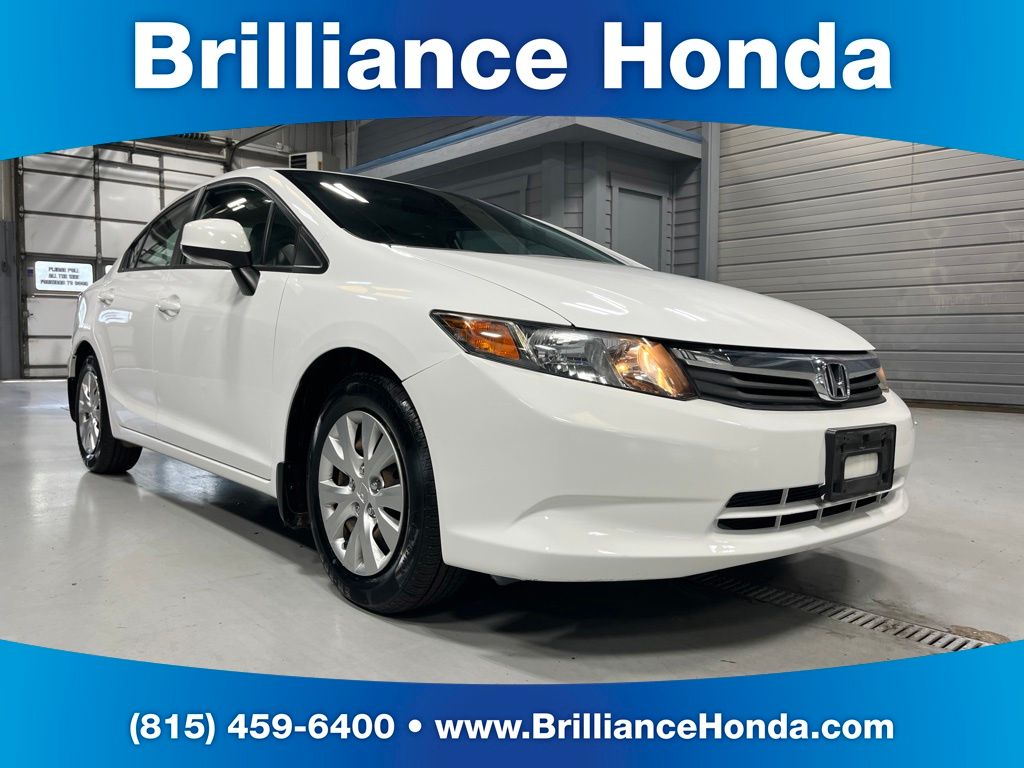 White 2012 Honda Civic Sedan Front-Wheel Drive 5-Speed Automatic