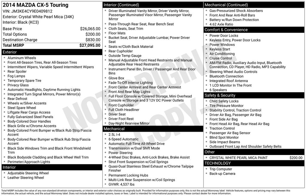 used 2014 Mazda CX-5 car, priced at $12,500