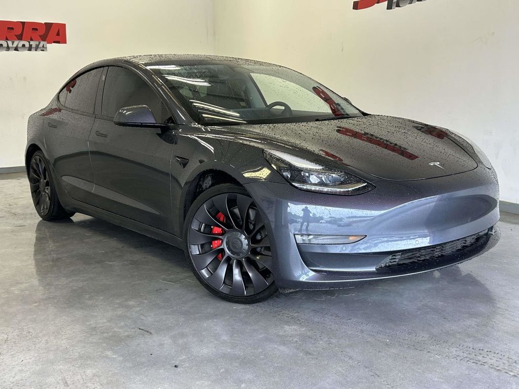 Midnight Silver Metallic 2022 Tesla Model 3 Performance AWD Sedan All-Wheel Drive 1-Speed Automatic