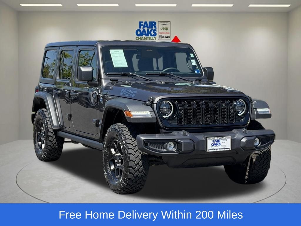 Gray (Granite Crystal Metallic Clearcoat) 2025 Jeep Wrangler 4xe Willys 4WD SUV / Crossover Four-Wheel Drive 8-Speed Automatic