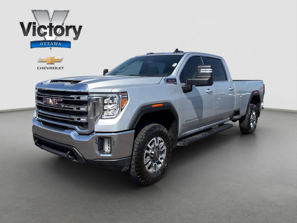 Quicksilver Metallic 2022 GMC Sierra 3500HD SLE Crew Cab 4WD Pickup Truck Four-Wheel Drive 6-Speed Automatic