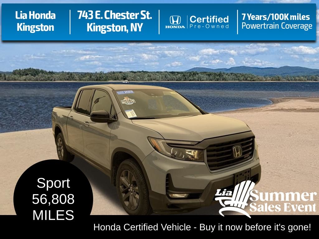 Crystal Black Pearl 2023 Honda Ridgeline Pickup Truck All-Wheel Drive 9-Speed Automatic