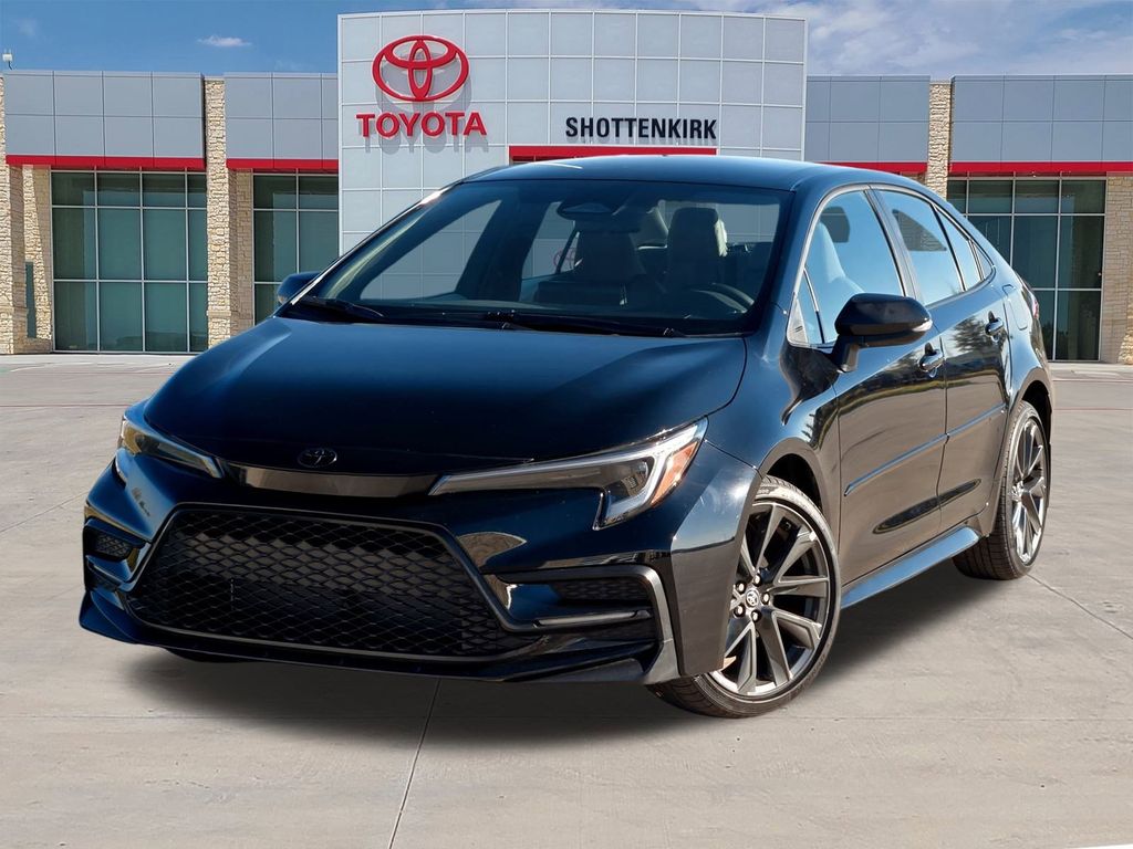 Midnight Black Metallic 2025 Toyota Corolla SE FWD Sedan Front-Wheel Drive Continuously Variable Transmission