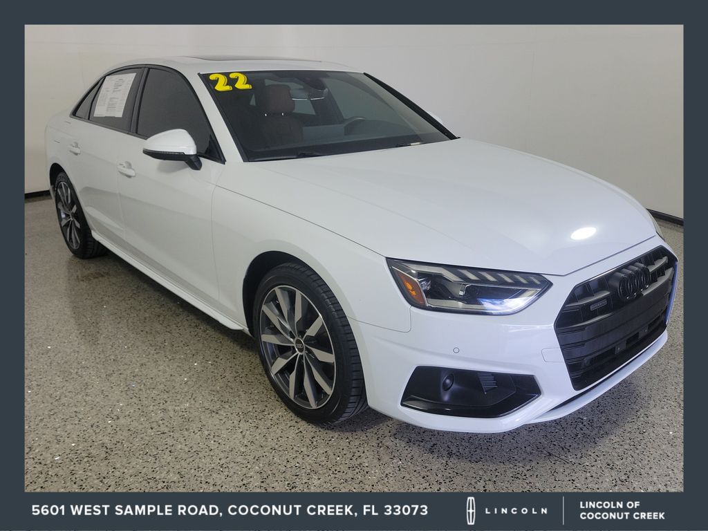 Glacier White 2022 Audi A4 Sedan All-Wheel Drive 7-Speed Automatic