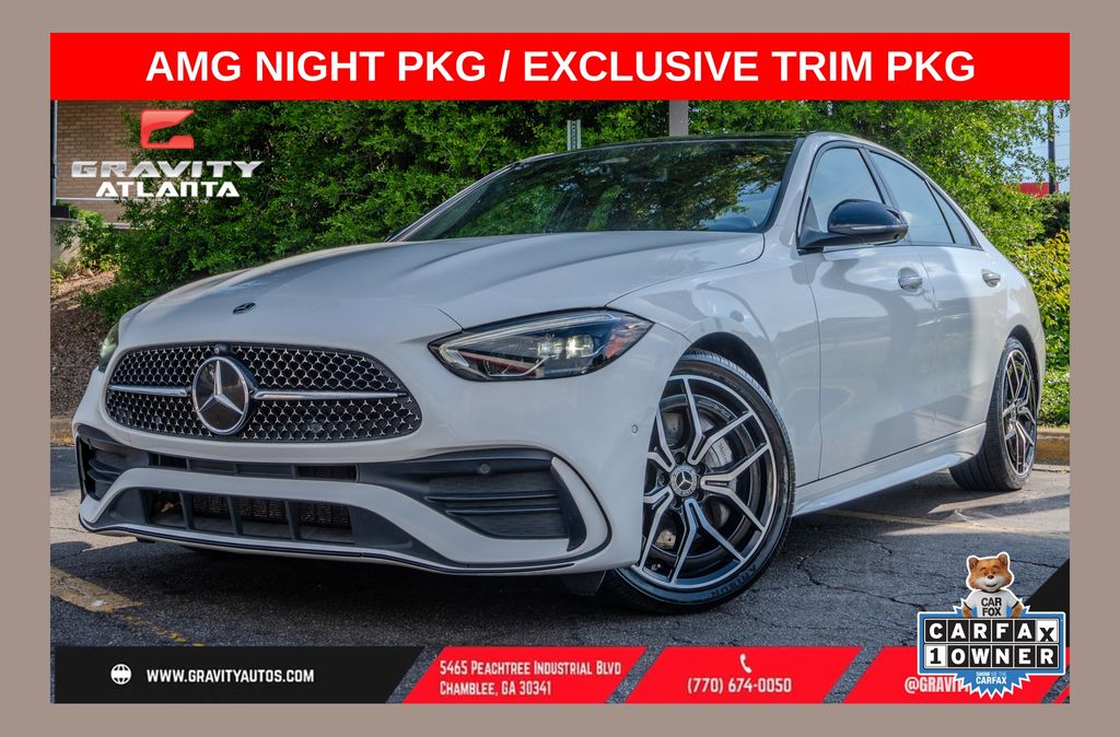 Polar White 2023 Mercedes-Benz C-Class Sedan Rear-Wheel Drive 9-Speed Automatic