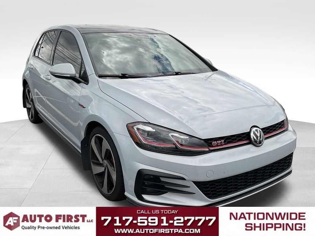 White Silver 2020 Volkswagen Golf GTI Hatchback Front-Wheel Drive 7-Speed Dual Clutch