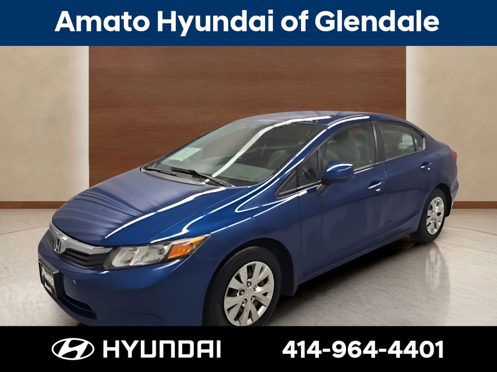 Blue 2012 Honda Civic LX Sedan Front-Wheel Drive 5-Speed Automatic