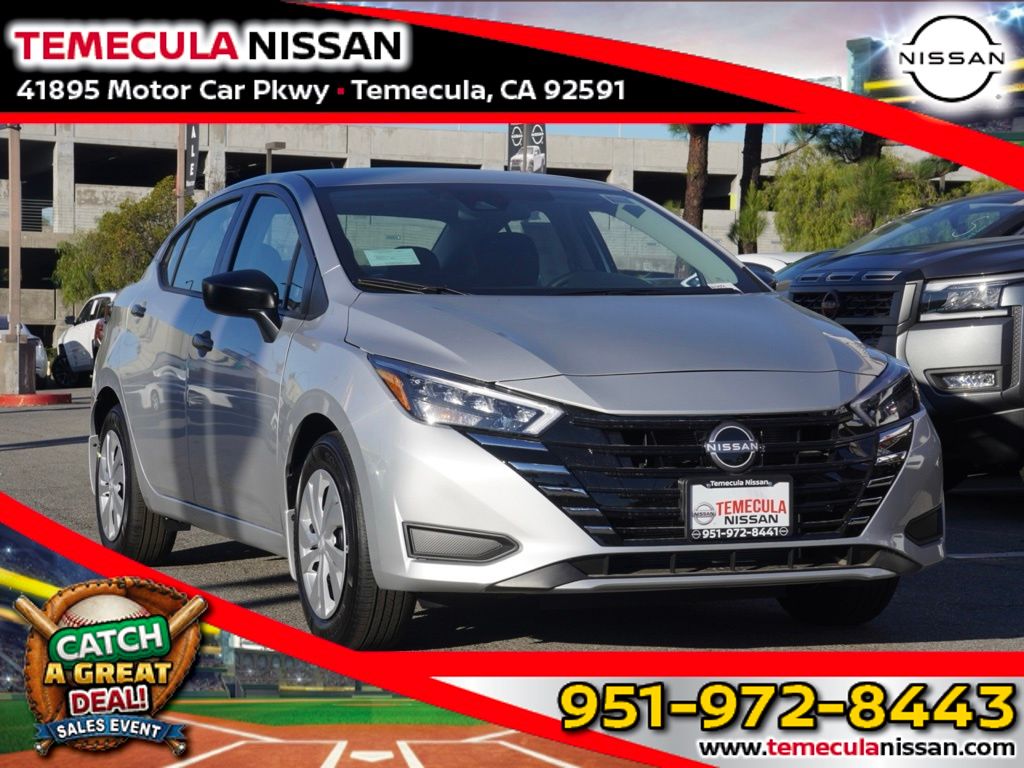 Brilliant Silver Metallic 2025 Nissan Versa S FWD Sedan Front-Wheel Drive Continuously Variable Transmission