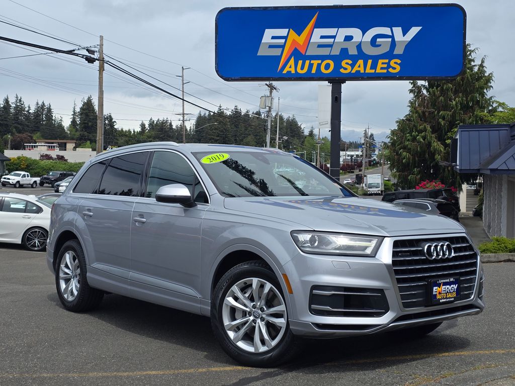 Silver Metallic 2019 Audi Q7 SUV / Crossover All-Wheel Drive 8-Speed Automatic